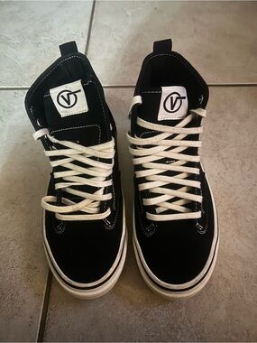 Vans Black High-Top Sneakers with White Laces